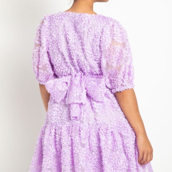 Eloquii Lilac Sheer Floral Mini Dress *SOLD OUT* Size 16 - Picture 3 of 16